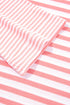 Textured Waffle Knit Stripe Dropped Shoulder Top
