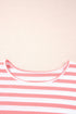 Textured Waffle Knit Stripe Dropped Shoulder Top