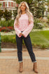 Textured Waffle Knit Stripe Dropped Shoulder Top