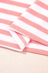 Textured Waffle Knit Stripe Dropped Shoulder Top