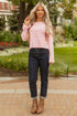 Textured Waffle Knit Stripe Dropped Shoulder Top