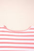 Textured Waffle Knit Stripe Dropped Shoulder Top
