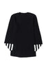 Textured Waffle Knit Striped Cuff Long Sleeve Top