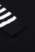 Textured Waffle Knit Striped Cuff Long Sleeve Top