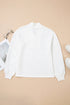 Textured Wavy Knit Quarter Zip Long Sleeve Pullover