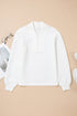 Textured Wavy Knit Quarter Zip Long Sleeve Pullover