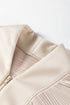 Textured Wavy Knit Quarter Zip Long Sleeve Pullover