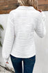 Textured Wavy Knit Quarter Zip Long Sleeve Pullover