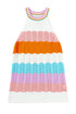 Textured Wavy Stripe Knit High Neck Halter Top