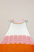 Textured Wavy Stripe Knit High Neck Halter Top