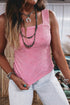 Textured Western Jacquard Square Neck Slim Tank Top