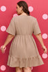 Textured Western Ruffled Short Sleeve A Line Mini Dress