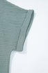 Textured Wide Sleeve Relaxed Fit V Neck Top