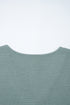 Textured Wide Sleeve Relaxed Fit V Neck Top
