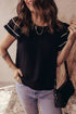 Textured Woven Blouse With Tiered Ruffle Sleeves