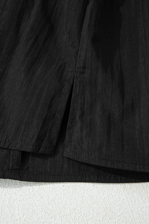 Textured Woven Blouse With Tiered Ruffle Sleeves