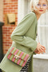 Textured Woven Stripe Chain Strap Shoulder Bag