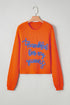 Thankful For My Queens Graphic Ribbed Knit Sweater