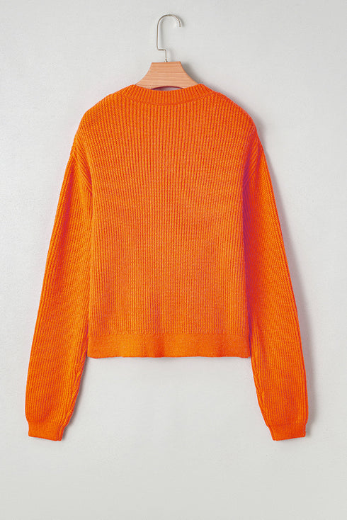 Thankful For My Queens Graphic Ribbed Knit Sweater