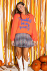 Thankful For My Queens Graphic Ribbed Knit Sweater