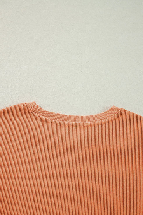 Thankful Graphic Corded Crew Neck Pullover Sweatshirt
