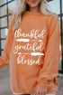 Thankful Grateful Blessed Corduroy Graphic Pullover Top