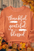 Thankful Grateful Blessed Corduroy Graphic Pullover Top