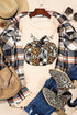 Thankful Pumpkin Graphic Mixed Print Short Sleeve Shirt