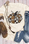 Thankful Pumpkin Graphic Mixed Print Short Sleeve Shirt