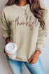 Thankful Script Graphic Crew Neck Pullover Sweatshirt