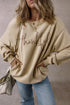 Thankful Script Graphic Crew Neck Pullover Sweatshirt