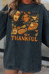 Thankful Turkey And Pie Graphic Corded Sweatshirt