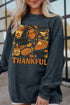 Thankful Turkey And Pie Graphic Corded Sweatshirt