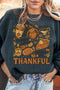 Thankful Turkey And Pie Graphic Corded Sweatshirt