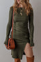 The Autumn Whisper Ruched Mini Dress