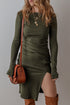 The Autumn Whisper Ruched Mini Dress