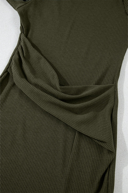 The Autumn Whisper Ruched Mini Dress