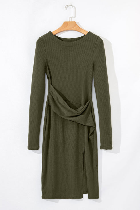 The Autumn Whisper Ruched Mini Dress