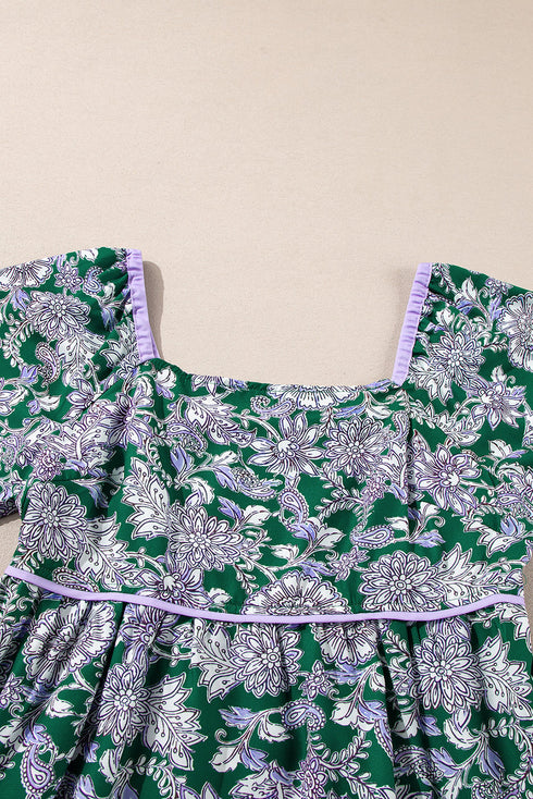 The Charleston Blossom Square Neck Dress