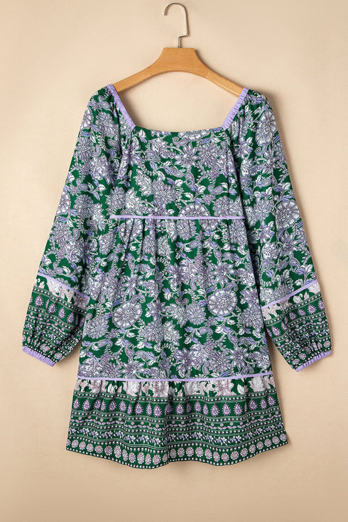 The Charleston Blossom Square Neck Dress