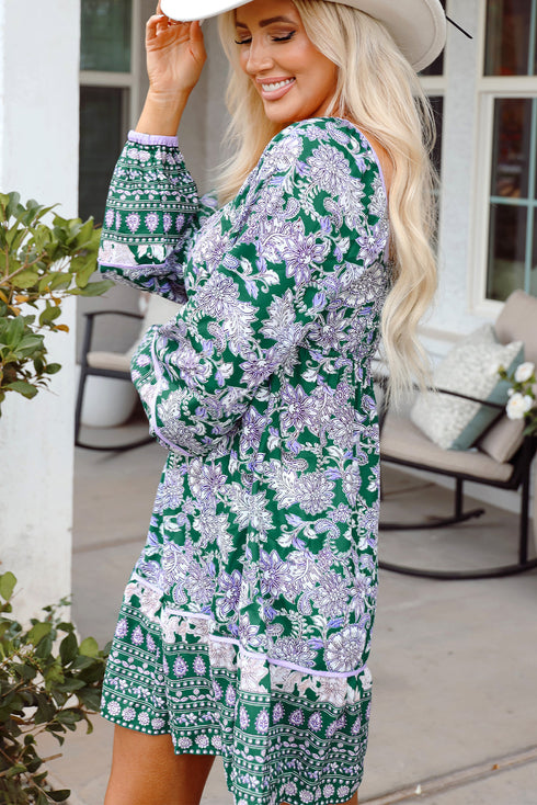 The Charleston Blossom Square Neck Dress