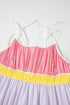 The Colorblock Self-tie Straps High Waist Flowy Maxi Dress with Pockets