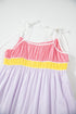 The Colorblock Self-tie Straps High Waist Flowy Maxi Dress with Pockets