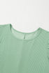 The Corded Knit Crew Neck Puff Sleeve Shift Mini Dress
