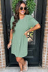 The Corded Knit Crew Neck Puff Sleeve Shift Mini Dress