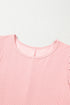 The Corded Knit Crew Neck Puff Sleeve Shift Mini Dress