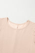 The Corded Knit Crew Neck Puff Sleeve Shift Mini Dress
