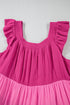 The Crinkled Colorblock Patchwork Flutter Tievibrant Mini Dress