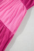The Crinkled Colorblock Patchwork Flutter Tievibrant Mini Dress