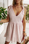 The Delicacy Embroidevibrant Eyelets Ruffled Hem Sleeveless Mini Dress